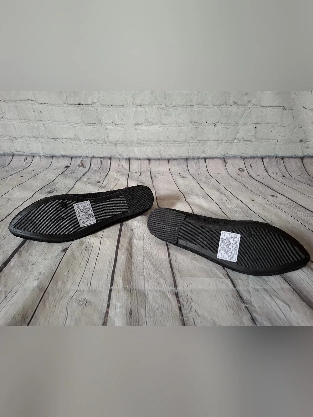 NIB Finiwor Black Mesh Ballet Flats Shoes - Size 9